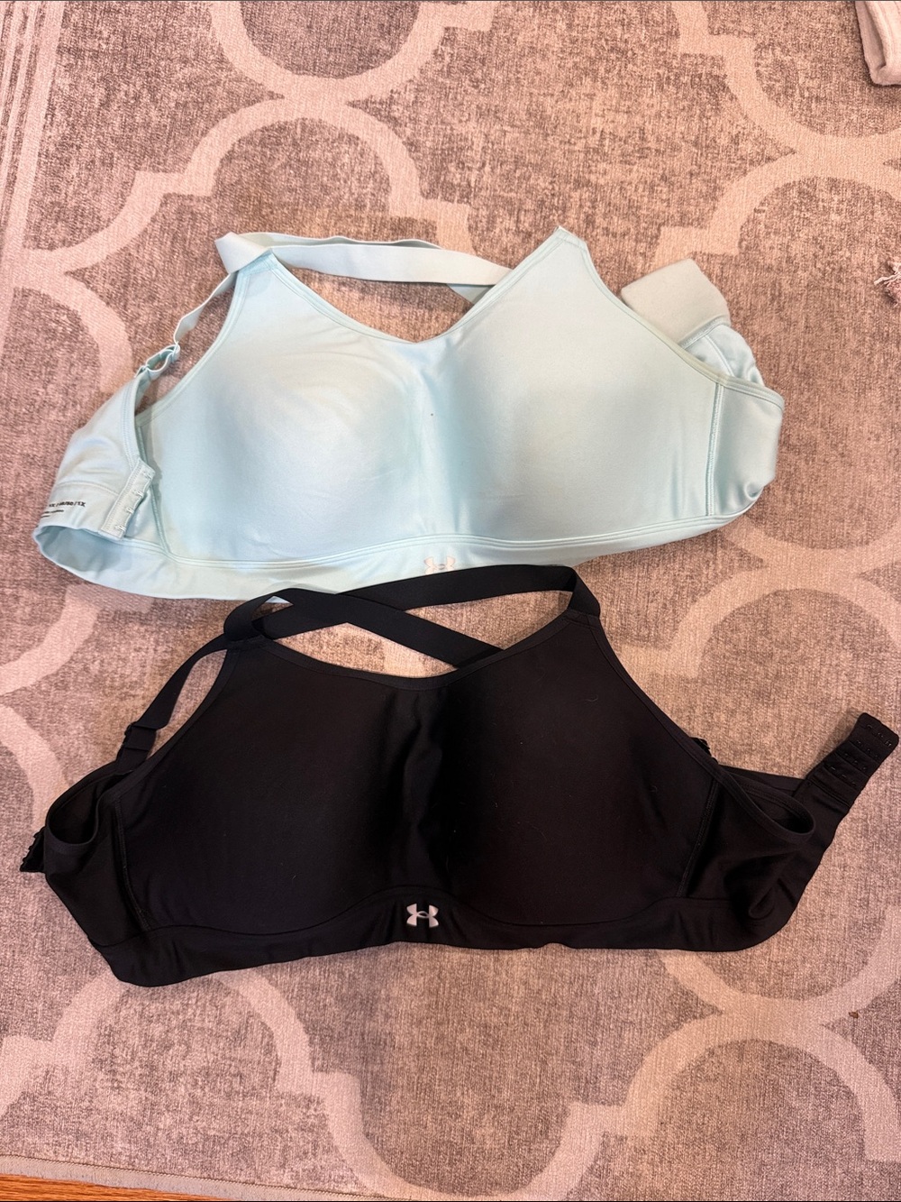 Bundle of 2 - Under Armour Light Blue & Black High-Support Sports Bras